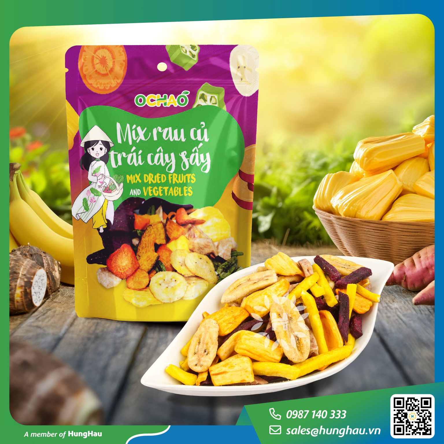 Mix rau củ trái cây sấy