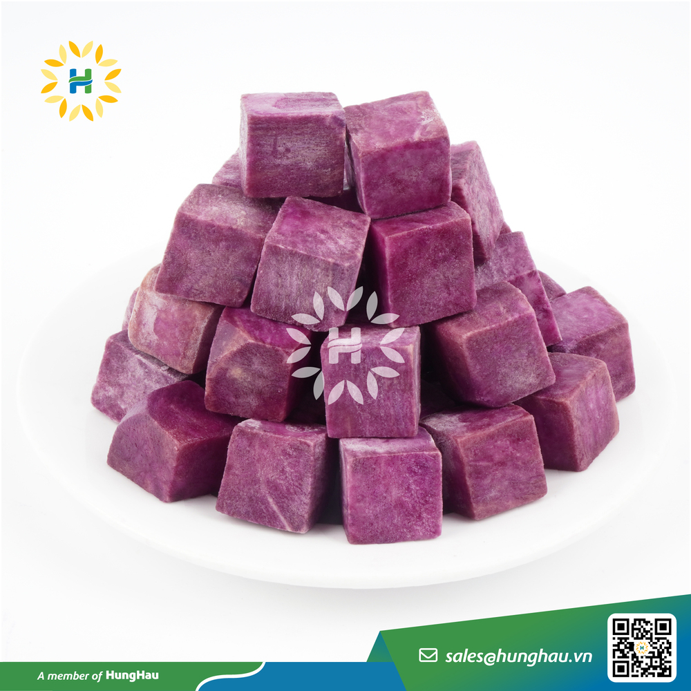 IQF Purple sweet potatoes cut dices HungHau Foods