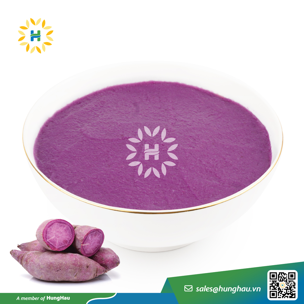 <Center> Puree khoai lang tím đông lạnh HungHau Foods <Center>