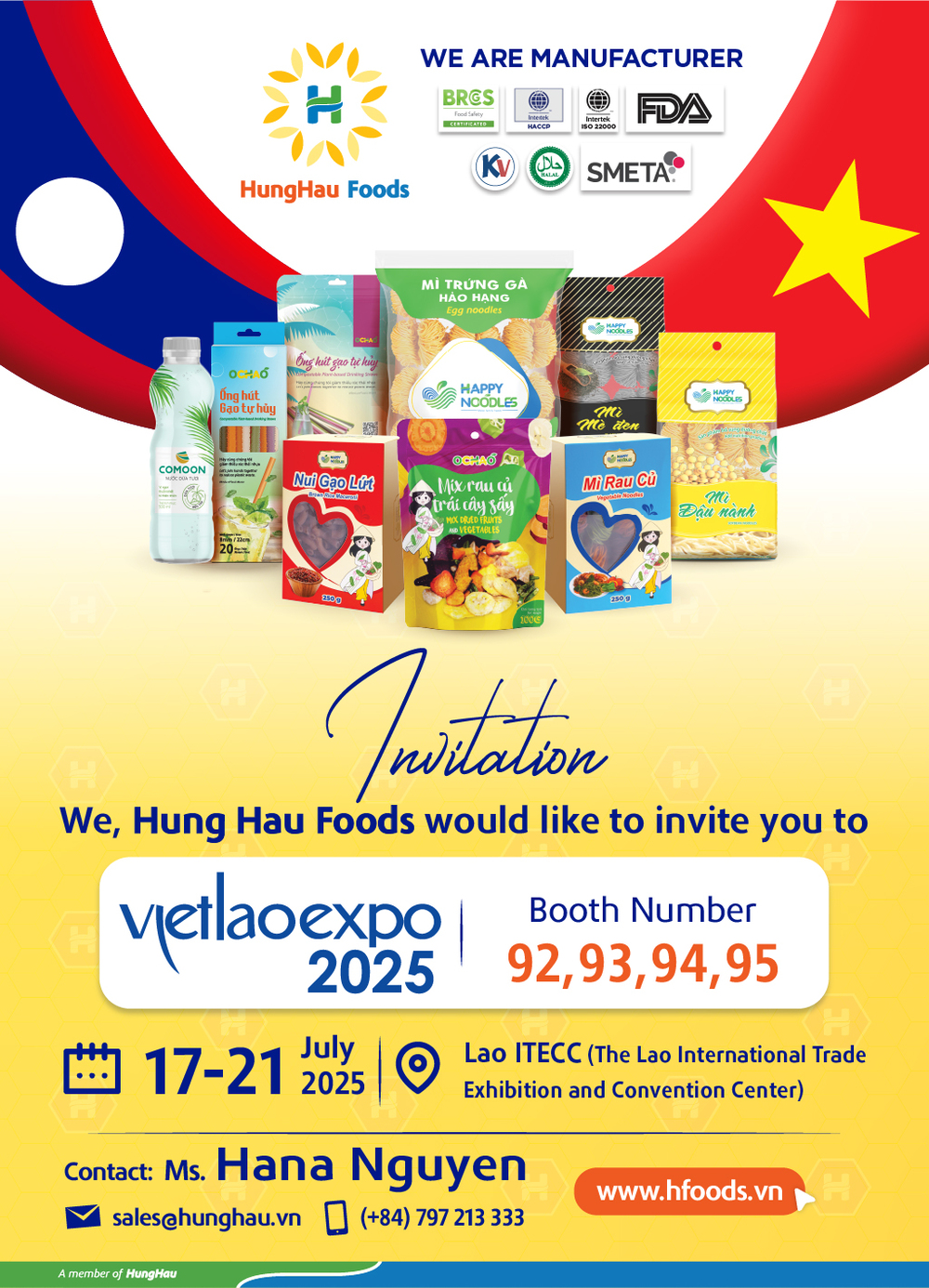 Hung Hau Foods to participate in the Viet - Lao trade fair 2025