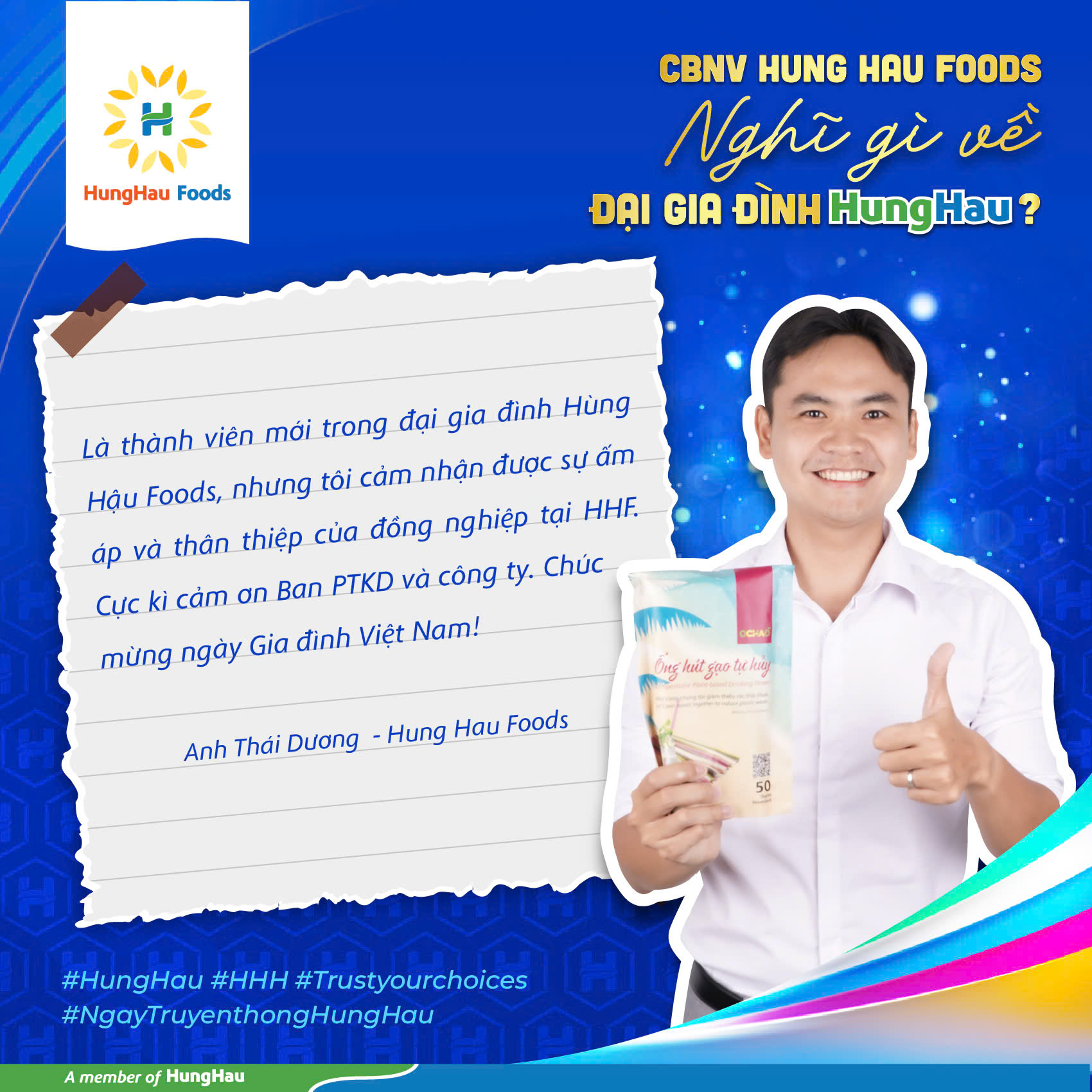 CBNV HÙNG HẬU FOODS cảm nghĩ gì về Đại gia đình HÙNG HẬU