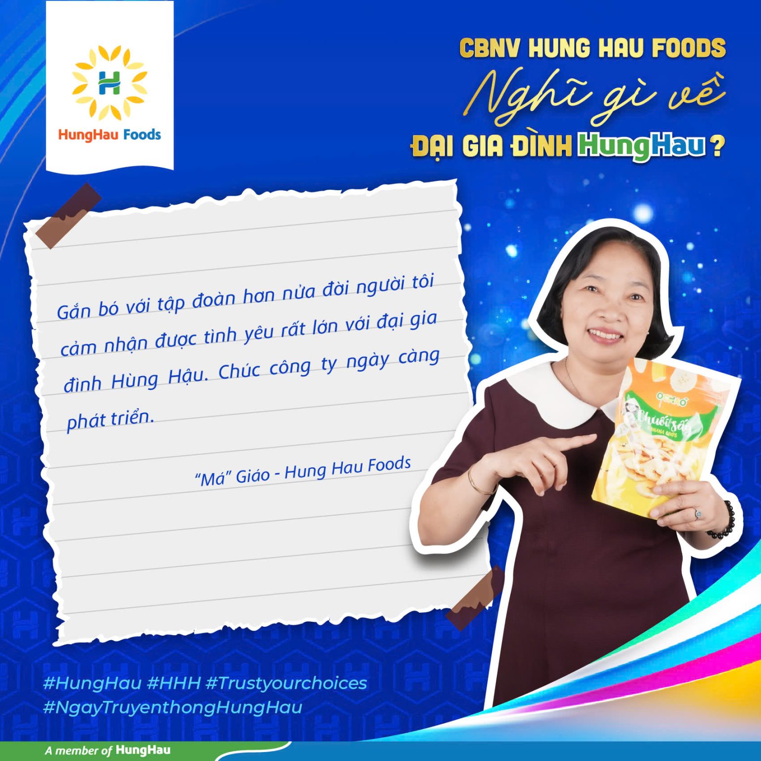 CBNV HÙNG HẬU FOODS cảm nghĩ gì về Đại gia đình HÙNG HẬU