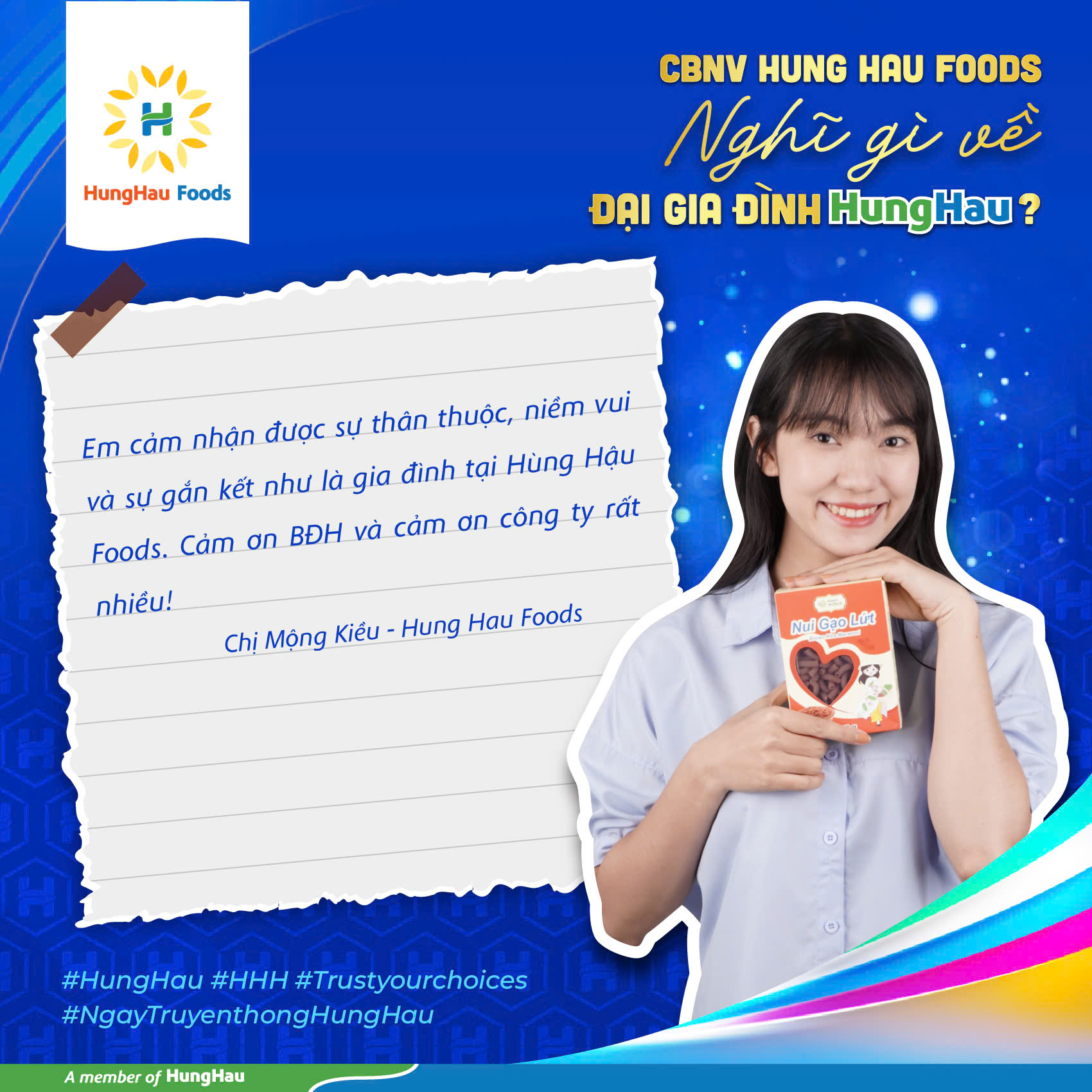 CBNV HÙNG HẬU FOODS cảm nghĩ gì về Đại gia đình HÙNG HẬU