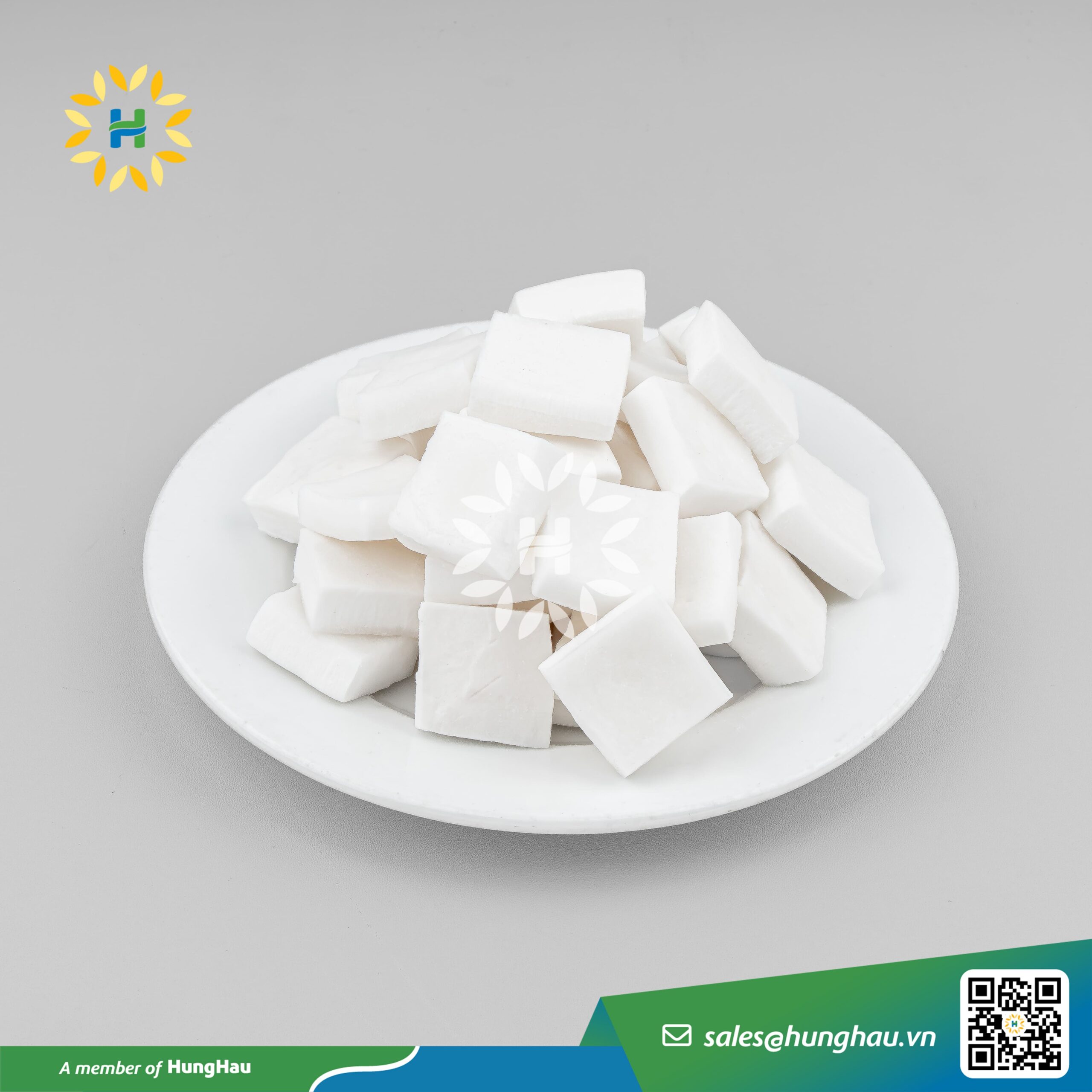Cơm dừa đông lạnh cắt dices 25mm