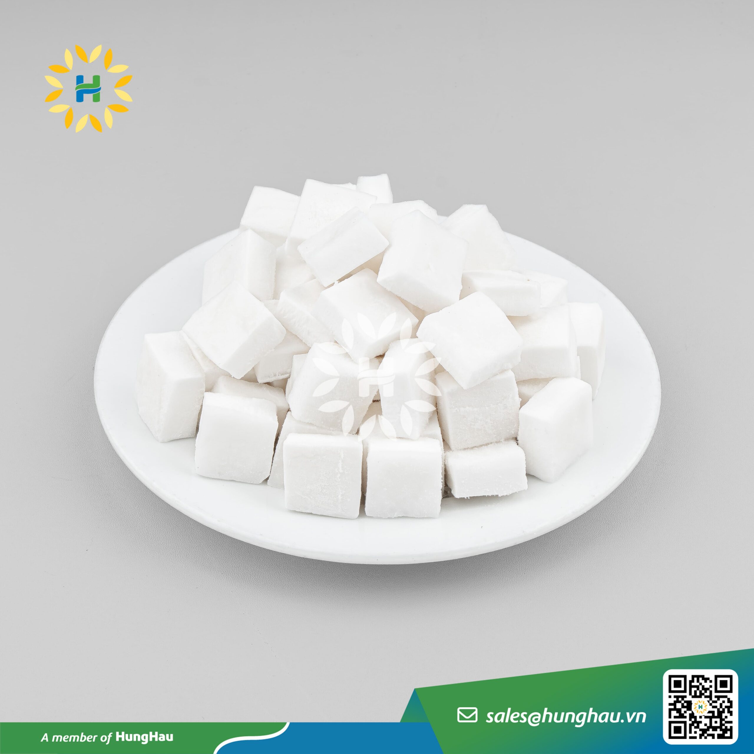 Cơm dừa đông lạnh cắt dices 20mm