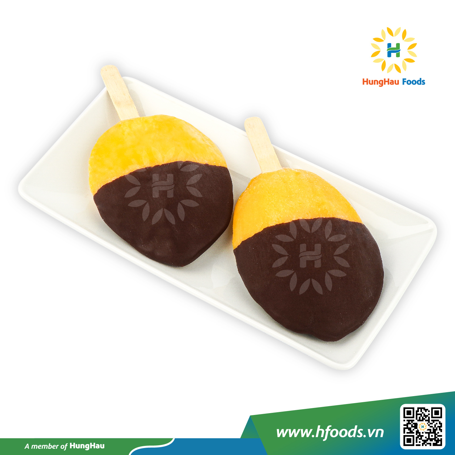Frozen chocolate covered Mango