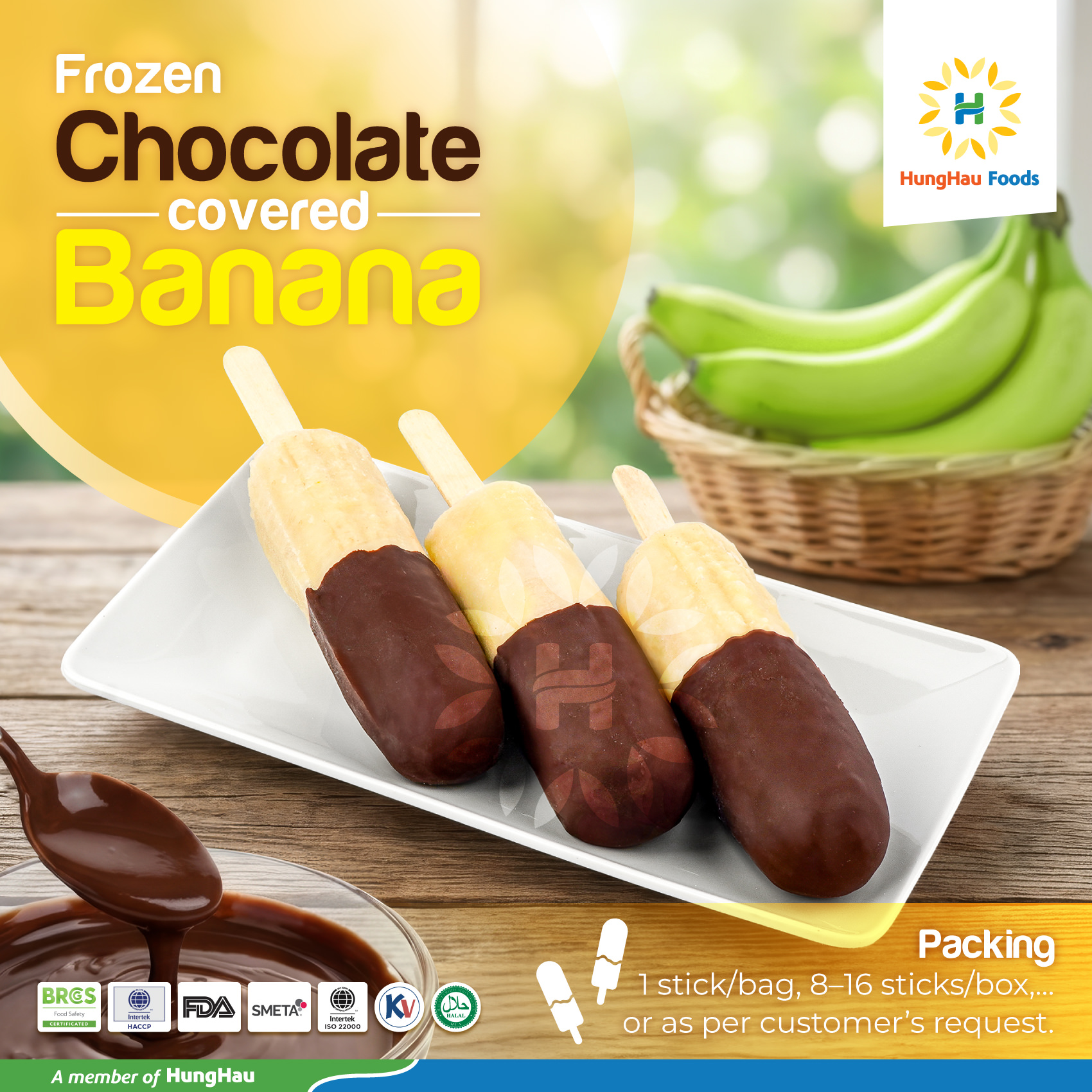 Chuối que nhúng socola đông lạnh