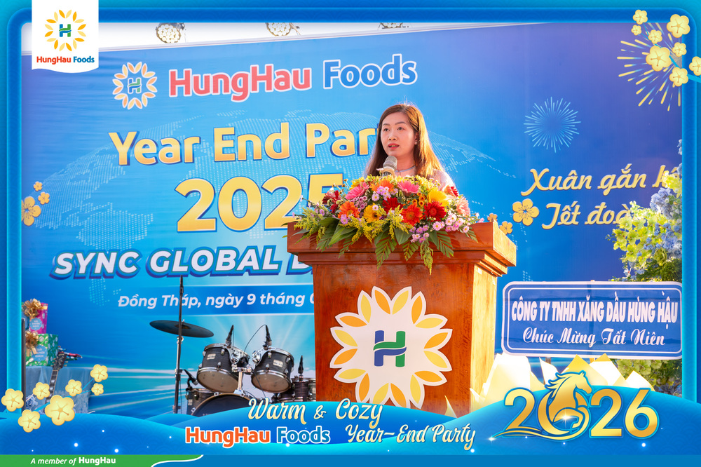 Ms. Nguyen Yen, General Director of HungHau Foods speaking at the event